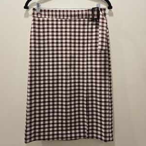 Ann Taylor • Burgundy Plaid Pencil Skirt
